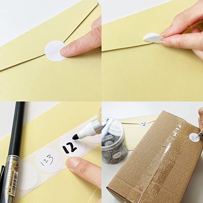 starboling 800Pcs 1 Inch White Round Color Coding,Dot Stickers Labels,Can Writing for Office,Student Classroom and Other Scenarios - Image 3